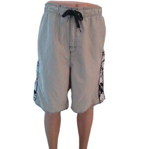 Men's Gotcha! Boardshorts, Floral Colorblock Black/White/Khaki, Size 40 waist